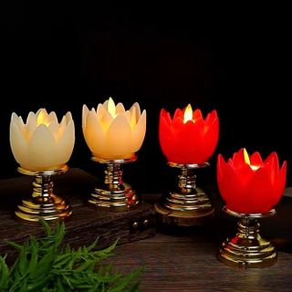 Đèn thờ hình Hoa sen dùng pin