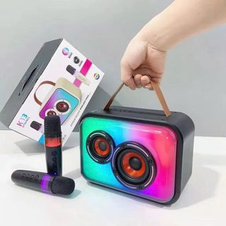 Loa bluetooth hát karaoke xách tay K13 Led tặng kèm 2 mic SIÊU GIẢM GIÁ