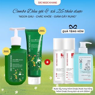 COMBO DẦU GỘI 26 THẢO DƯỢC [350G] + DẦU XẢ 26 THẢO DƯỢC [200G] TẶNG 1 TRONG 3