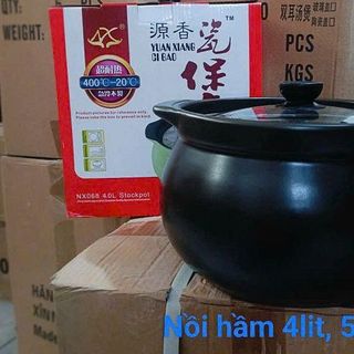 NỒI ĐẤT HẦM 5 LÍT NẮP THỦY TINH CAO CẤP