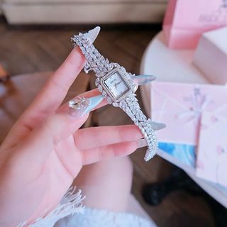 ĐỒNG HỒ NỮ CHÍNH HÃNG BRIDETALK MẶT VUÔNG ĐÍNH PHA LÊ FULLBOXTEM