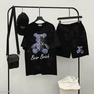 Set Quần Short + Áo Phông Bear Nam Nữ Mặc Được (Có Sẵn)