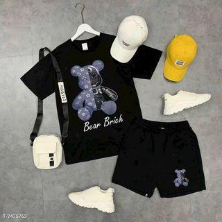 Set Quần Short + Áo Phông Bear Nam Nữ Mặc Được (Có Sẵn)