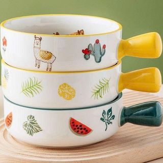 BÁT SỨ ĂN MÌ CÓ TAY CẦM HỌA TIẾT CAO CẤP
