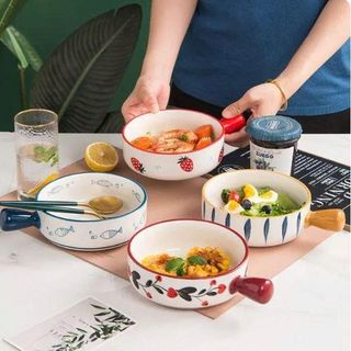 BÁT SỨ ĂN MÌ CÓ TAY CẦM HỌA TIẾT CAO CẤP