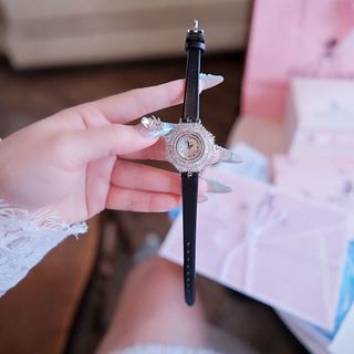ĐỒNG HỒ NỮ CHÍNH HÃNG BRIDETALK DÂY DA MẶT PHA LÊ FULLBOX TEM