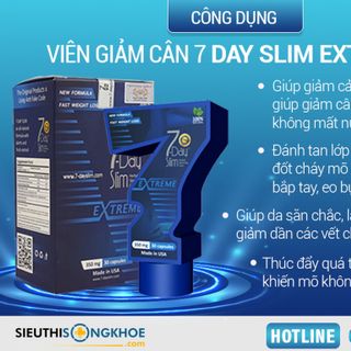 Giảm cân 7Day Slim Hộp 30 viên hỗ trợ giảm cân cấp tốc