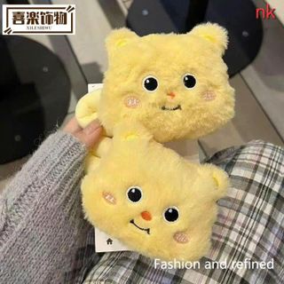 KẸP TÓC MỎ VỊT NHỒI BÔNG GẤU VÀNG