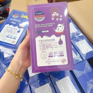 Hộp 20 Miếng Mặt Nạ Pearl Light Perception Tím Maycreate Dưỡng Trắng