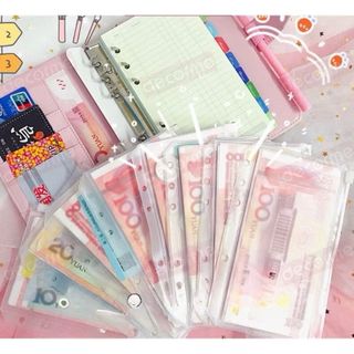 Túi díp A6 đựng đồ cá nhân, gắn sổ tiết kiệm, sổ tay, giấy dán, nhãn  dán chi tiêu