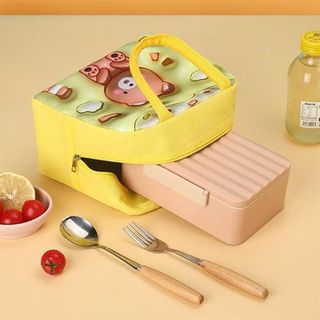Túi Đựng Hộp Cơm Giữ Nhiệt Văn Phòng, Chống Thấm Nước, Bảo Quản Thực Phẩm Tiện Dụng ( hoạt tiết hoạt hình 3D )