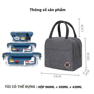 Túi Đựng Hộp Cơm Giữ Nhiệt Văn Phòng Chống Thấm Nước, Bảo Quản Thực Phẩm Tiện Dụng ( Màu trơn )