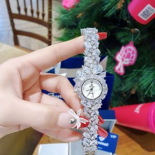 SET ĐỒNG HỒ NỮ CHÍNH HÃNG FUNMEI F2053 ĐÍNH PHA LÊ KÈM DÂY CHUYỀN FULLBOX