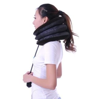 Gối hơi 3 tầng kéo giãn đốt sống cổ, giảm đau mỏi cổ vai gây