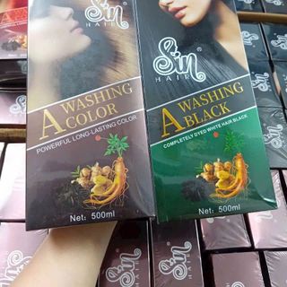 Dầu Gội Phủ Bạc Sin hair - tóc đen, tóc nâu đều màu tự nhiên 500ml