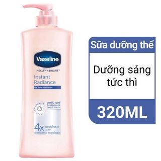 Sữa dưỡng thể Vaseline healthy Bright Instant Radiance trắng da - 320ml