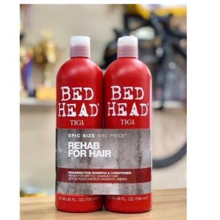Cặp Dầu Gội Xả Tigi Bed Head Đỏ Rehab For Hair Cho Tóc Hư Tổn