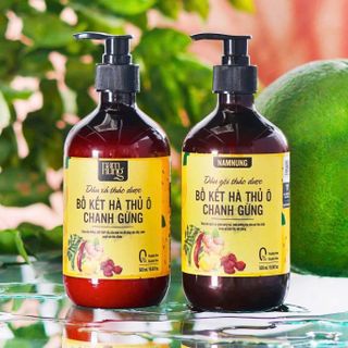 Cặp Dầu gội & xả bồ kết hà thủ ô chanh gừng NAM NUNG