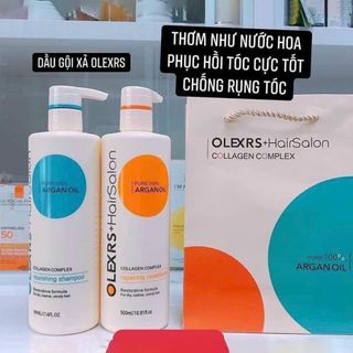 Cặp Dầu Gội Xả Olexrs Argan oil Collagen Hair Salon- 500mlx2