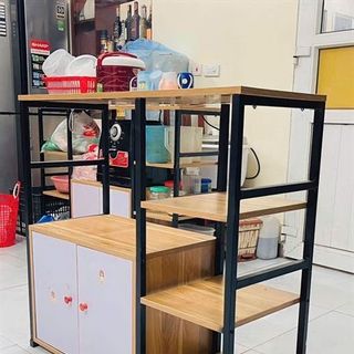 Tủ Kệ Gỗ 4 Tầng Có Ngăn Mở