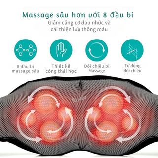 Máy mát xa cổ vai gáy với nhiệt xoa bóp sâu 3D giúp giảm đau vai, chân, cơ thể - Massage