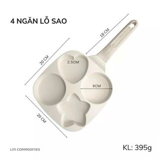 CHẢO 4 NGĂN NGÔI SAO & TIM CÁN GỖ