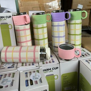 Bình Giữ Nhiệt Caro kèm Cốc 600ml