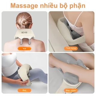 Máy massage cổ vai gáy 4D giả lập bàn tay làm ấm giảm đau nhức nhanh chóng dây đeo tiện lợi