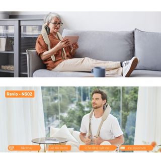 Máy massage cổ vai gáy 4D giả lập bàn tay làm ấm giảm đau nhức nhanh chóng dây đeo tiện lợi