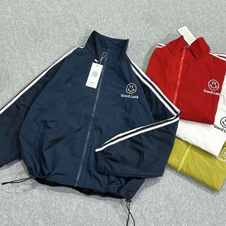 Áo khoác dù nhăn 2 lớp mặt cười Good Luck