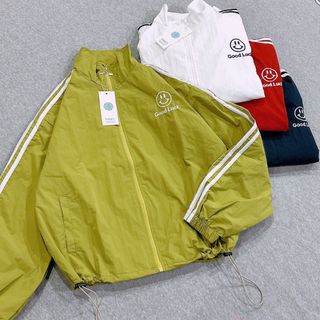 Áo khoác dù nhăn 2 lớp mặt cười Good Luck
