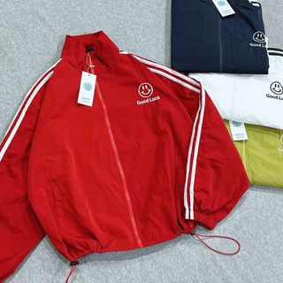 Áo khoác dù nhăn 2 lớp mặt cười Good Luck
