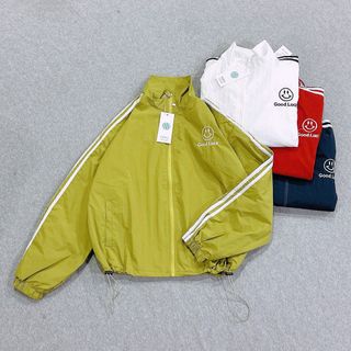 Áo khoác dù nhăn 2 lớp mặt cười Good Luck