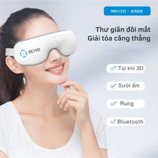 Máy massage mắt với túi khí 3D kết hợp sưởi ấm, rung mát xa giảm mỏi mắt với 5 chế độ ấn huyệt quà tặng