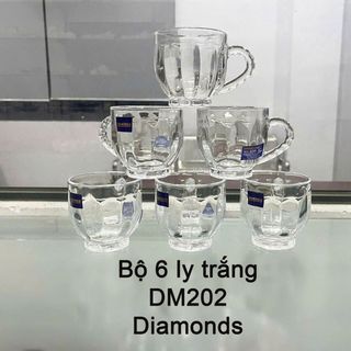 BỘ 6 LY THUY TINH CÓ QUAI DIAMONDS DM202