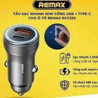 Sạc trên xe ô ô remax rcc335 usb + typec giá sỉ