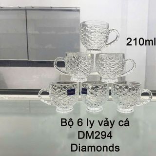 BỘ 6 LY THUY TINH VẢY CÁ DIAMONDS DM294