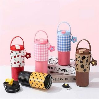 Bình Ly Giữ Nhiệt Inox Quai Xách Họa Tiết Charm Hoa 710ml (Thùng 50 Cái)