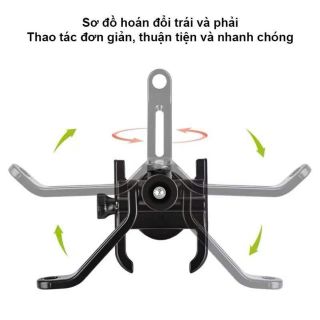 Giá Đỡ Điện Thoại Gắn Xe Máy H2 Kẹp điện Thoại Xe Máy Kim Loại Chống Cướp