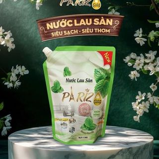 Nước Lau Sàn Pariz 1kg Màu Xanh Hương Bạc Hà (Thùng 16 Túi)