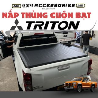 Nắp Thùng Cuộn Bạt Xe Bán Tải Mitsubisi Triton Cao Cấp, Phụ Kiện Bảo Vệ Thùng Xe Chống Nước Chống Bụi, Dễ Lắp Đặt
