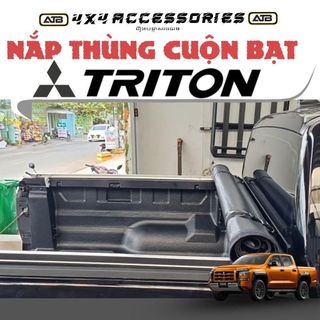 Nắp Thùng Cuộn Bạt Xe Bán Tải Mitsubisi Triton Cao Cấp, Phụ Kiện Bảo Vệ Thùng Xe Chống Nước Chống Bụi, Dễ Lắp Đặt