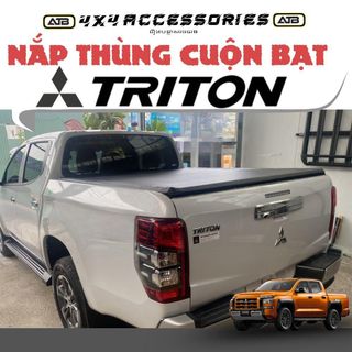 Nắp Thùng Cuộn Bạt Xe Bán Tải Mitsubisi Triton Cao Cấp, Phụ Kiện Bảo Vệ Thùng Xe Chống Nước Chống Bụi, Dễ Lắp Đặt