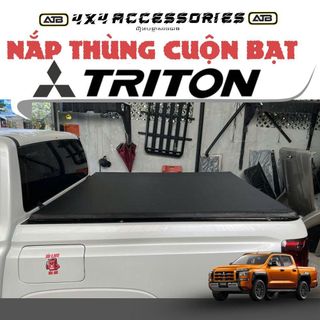 Nắp Thùng Cuộn Bạt Xe Bán Tải Mitsubisi Triton Cao Cấp, Phụ Kiện Bảo Vệ Thùng Xe Chống Nước Chống Bụi, Dễ Lắp Đặt