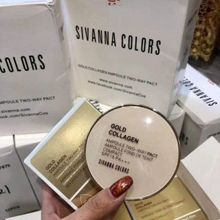 Phấn phủ Siêu mịn Sivanna Colors Gold Collagen