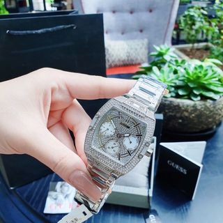 ĐỒNG HỒ NỮ CAO CẤP GUET MẶT HỘT CHỮ NHẬT MÀU BẠC