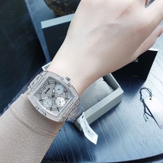 ĐỒNG HỒ NỮ CAO CẤP GUET MẶT HỘT CHỮ NHẬT MÀU BẠC