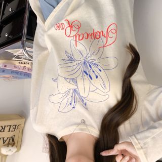 Áo dài tay hoa chất cotton xược mặc mát sẵn sll