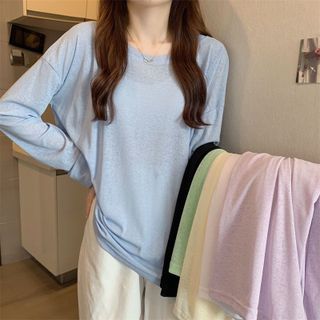 Áo dài tay nữ không xẻ tà chất cotton mát sẵn sll nhận đặt may theo yêu cầu