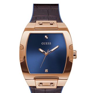 ĐỒNG HỒ NAM CAO CẤP GUET DÂY CAO SU BỌC DA NÂU MẶT TRƠN FULLBOX